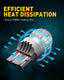 Upgraded 7443 7440 7444 W21W LED Bulbs Brake Tail Lights 400% Brighter, Red, 2US6T Series
