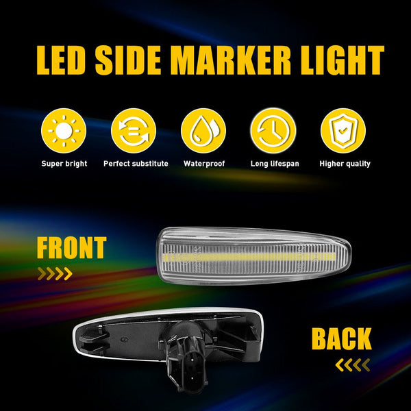 White Sequential LED Side Marker Light for Mitsubishi Lancer EVO/Outlander, Front Fender