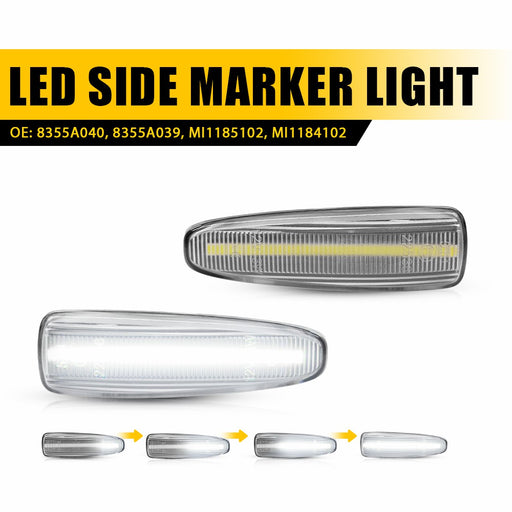 White Sequential LED Side Marker Light for Mitsubishi Lancer EVO/Outlander, Front Fender
