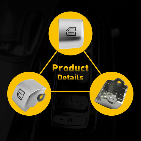 Window Switch Button Cover Cap For Mercedes-Benz S-Class, GLC-Class,C-Class etc. 2Pcs