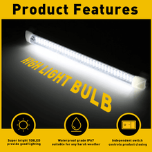 Linkstyle 2PCS Barre LED Intérieure 12V, 108 LED avec Interrupteur, pour Van Voiture Camping Car Bus Caravane Linkstyle 2PCS Barre LED Intérieure 12V, 108 LED avec Interrupteur, pour Van Voiture Camping Car Bus Caravane