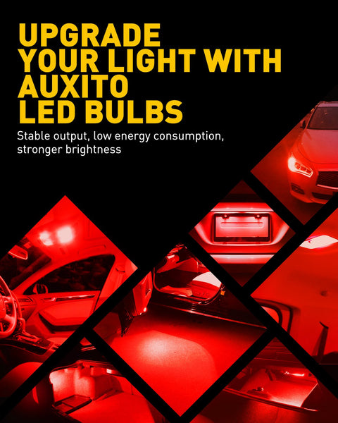 thumbnail image 2 of 50-Pack Red T10 LED Bulbs - 12V 120LM Replacement Lights For Car Interior & Exterior 2 of 9