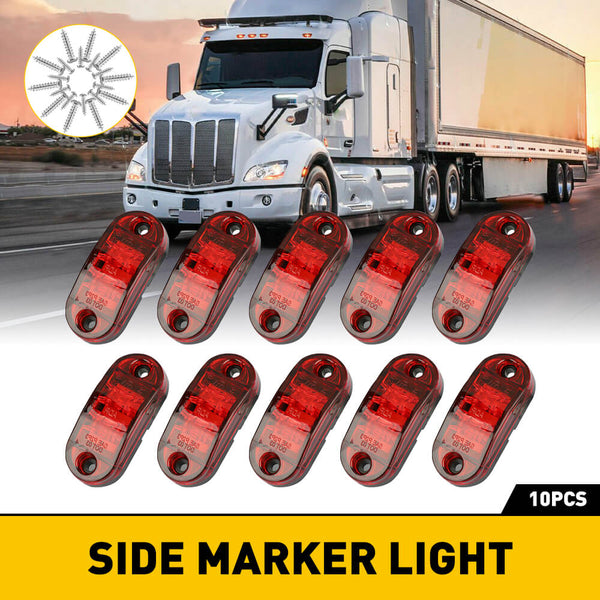 2.5inch Oval LED Side Marker Lights for Truck Trailer RV 10pcs(Red, Yellow, White)
