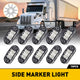 2.5inch Oval LED Side Marker Lights for Truck Trailer RV 10pcs(Red, Yellow, White)