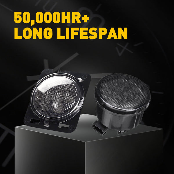 2007-2017 Jeep Wrangler JK Front Grille LED Turn Signal Lights And Side Marker Fender Lights