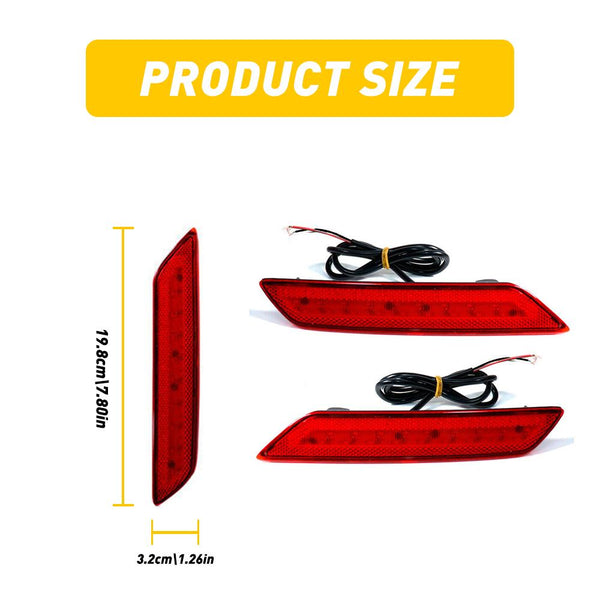 2013-2015 Honda Civic Red Lens 60-SMD LED Bumper Reflector Lights