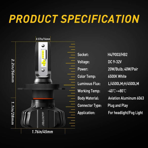 2014-2020 Toyota Tundra LED Bulbs Forward High Beam and Low Beam