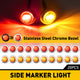 20PCS 0.75inch Round LED Side Marker Light With Stainless Chrome Bezel Cover for Truck Trailer