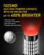 3157 LED Bulb Red for Tail Lights, 400% Brighter 3056 3156 3057 4157 LED Bulbs 102-SMD Chipsets with Projector for Tail Stop Brake Lights