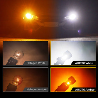 2x 3157 Switchback Type-2 LED Bulbs - White/Amber For Turn Signal & DRL (Pair)