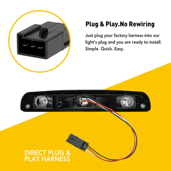 3rd Brake Light Compatible with 1994-1996 F150 LED Rear Cargo Lamp High Mount Stop light