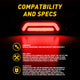 3rd Third Brake Light Cargo LED Light High Mount Lamp Stop Tail Light Compatible with Ford F250 F350 F450 F550