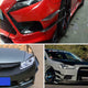 4Pcs Diffuser Shark Fin Kit for Front Bumper Splitter Fin, Universal Auto Parts Car Carbon Fiber Texture Decoration Front Bumper Side Canards Splitter Fins