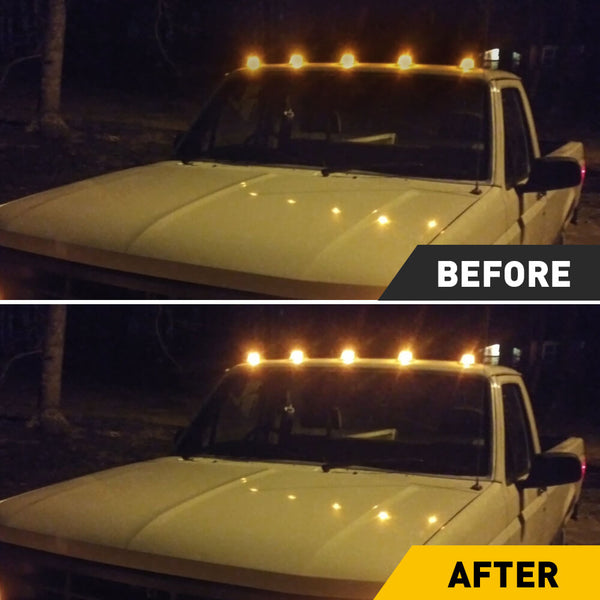 5Pcs Smoked/Yellow Len LED Truck Cab Light for 73-97 Ford F-Series Super Duty Pickup Truck
