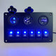 6 Gang Marine Boat Rocker Switch Panel, 12V Waterproof RV Led Switch Panel for Car Truck Marine Boat