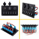 6 Gang Marine Boat Rocker Switch Panel, 12V Waterproof RV Led Switch Panel for Car Truck Marine Boat