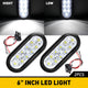 6inch 10 LED Oval Tail Lights Kit Including 3-pin Water Tight Plug Rear Reverse Brake Lights