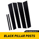 6Pcs Car Window B Pillar Post Trim Passenger Side Glossy Black Trim Compatible with 06-11/16-20 Civic