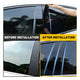 6Pcs Car Window B Pillar Post Trim Passenger Side Glossy Black Trim Compatible with 07-11 Honda CRV
