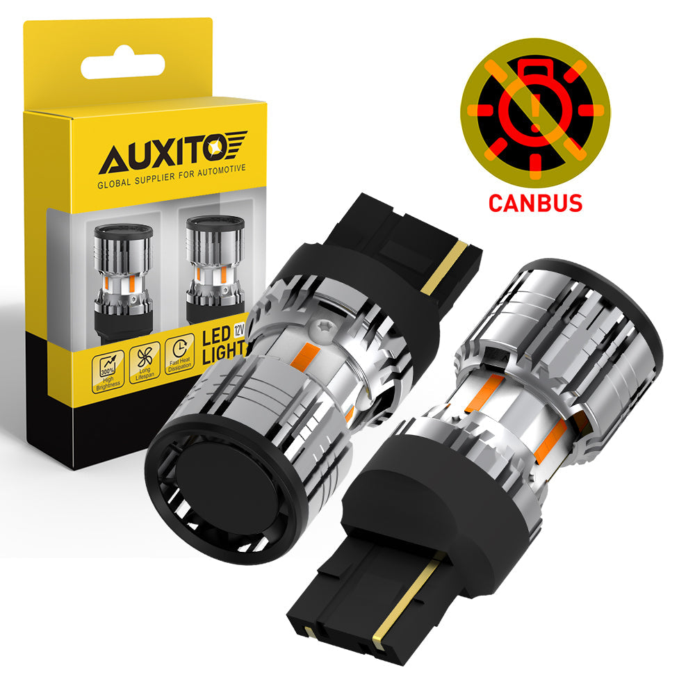 Par De Intermitentes LED ámbar 7443 7440 Libre De Hiperparpadeo Y Error CANBUS De AUXITO