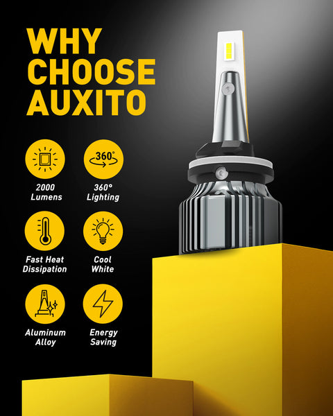 880 LED Fog Light Bulbs, 4000 Lumens 6500K White 350% Brightness 885 893 899 Fog Light Lamp