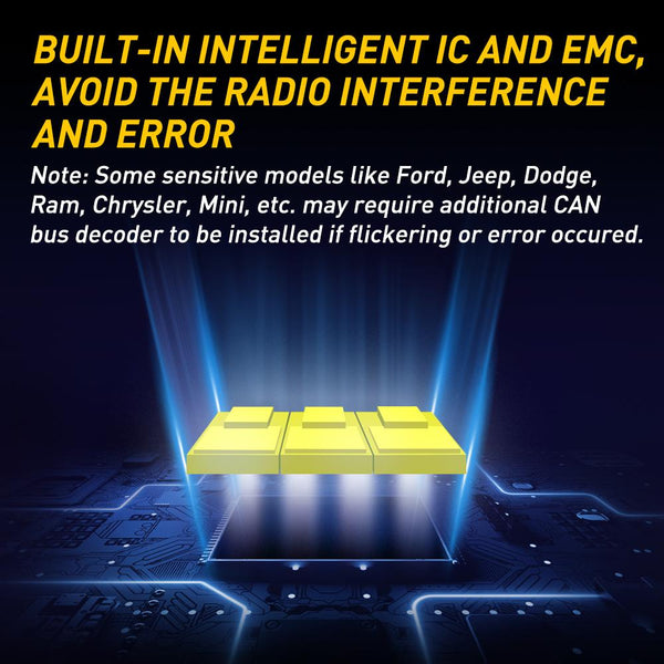 9005 9006 High&Low Beam Forward Lighting Combo 12000LM 6000K White Wireless LED for Low Beam and High Beam Forward Lighting Bulbs