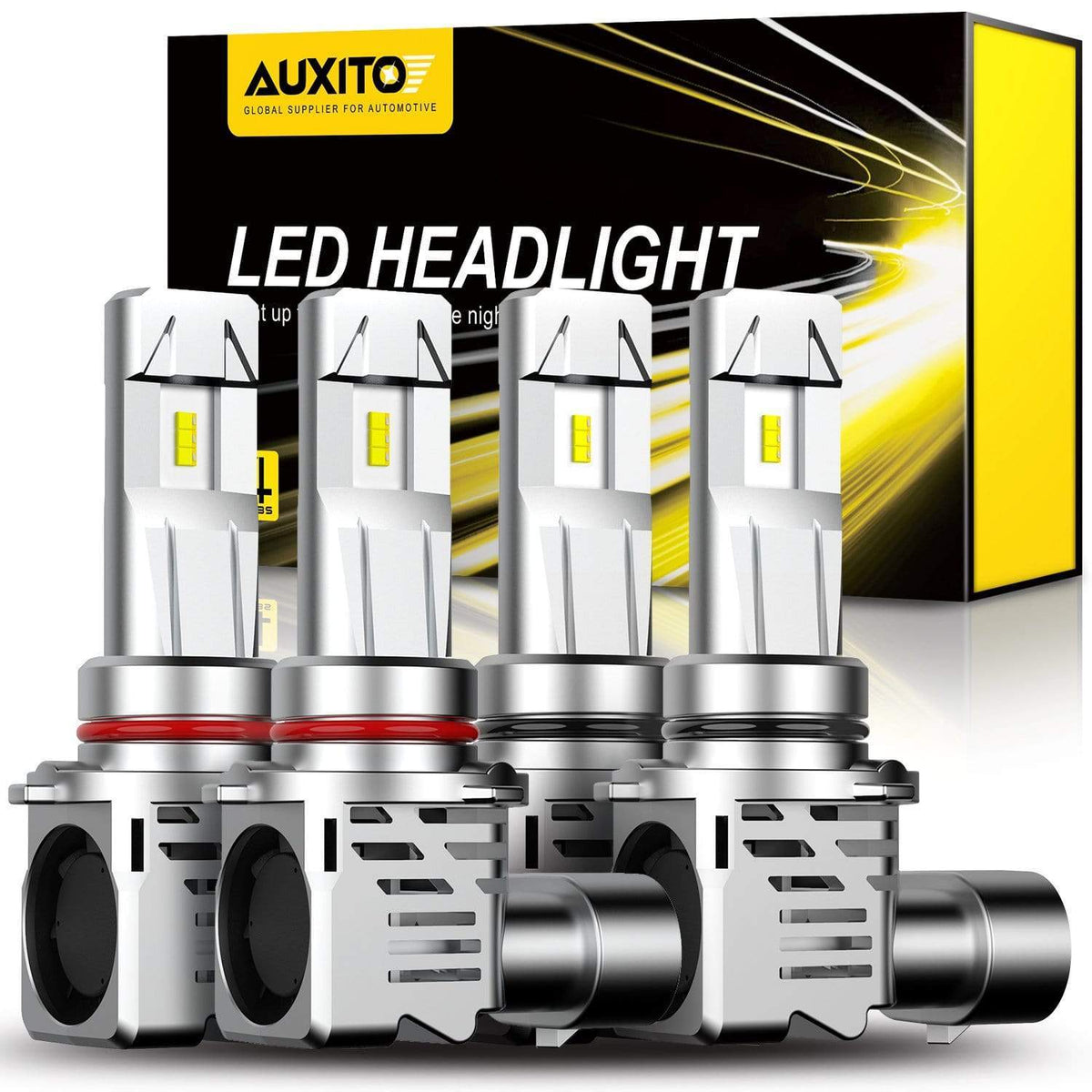 AUXITO 9004 HB1 LED Headlight Bulbs – 80000 Lumens, 6000K Cool White, High/Low Beam, 5 Year Warranty