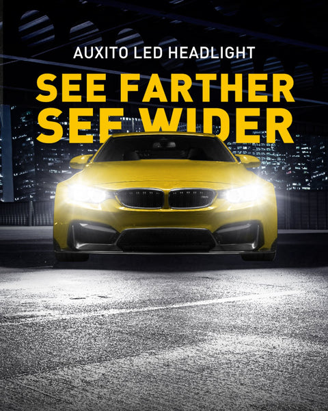 9006 LED Bulbs Forward High Beam and Low Beam 12000LM Per Set, Mini Size HB4 Wireless