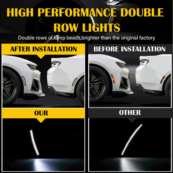 Amber Red Smoked LED Side Marker Lights for 16-21 Chevy Camaro