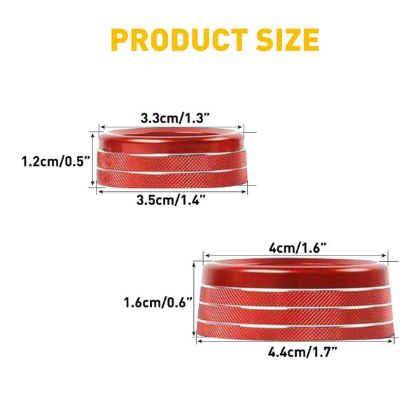 Audio & AC Switch Knob Ring Kit Set for 15-21 Dodge Challenger and Charger