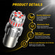AUXITO 1156 Red LED Bulb for Brake Light Bulbs, 300% Brighter BA15S 7506 1003 1141 P21W Brilliant Red