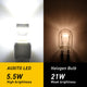 AUXITO 2600 Lumens 7440 7443 LED Bulbs T20 7441 7444 LED Light Bulb for Backup Reverse Light