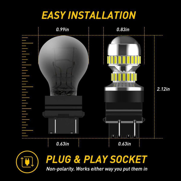 AUXITO 3157 LED Bulbs Backup Light Bulb 2600 Lumens Brake Tail Lights 6000K White