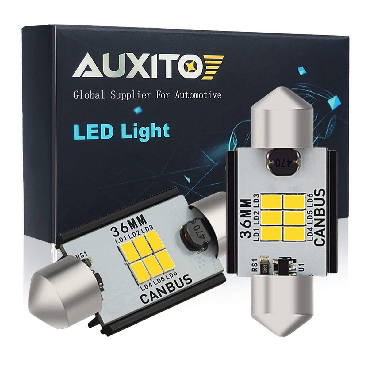 AUXITO 400 Lumens 1.50'' 36MM 6411 6418 led bulb Canbus Error Free