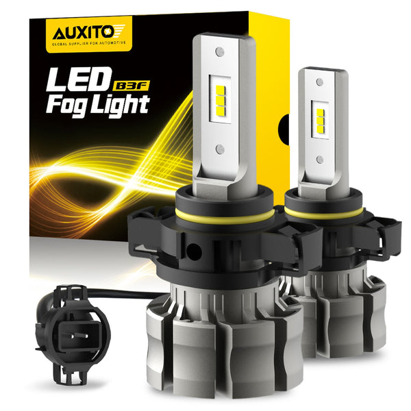 AUXITO 5202 LED Fog Light Bulbs, Fanless Design, 6000 Lumens 6000K White 5201 PS19W Halogen Bulb DRL Replacement
