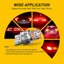7443 Red LED Brake Light Bulbs - Strobe Flash Safety Warning Lights 12-LED Stop Bulbs