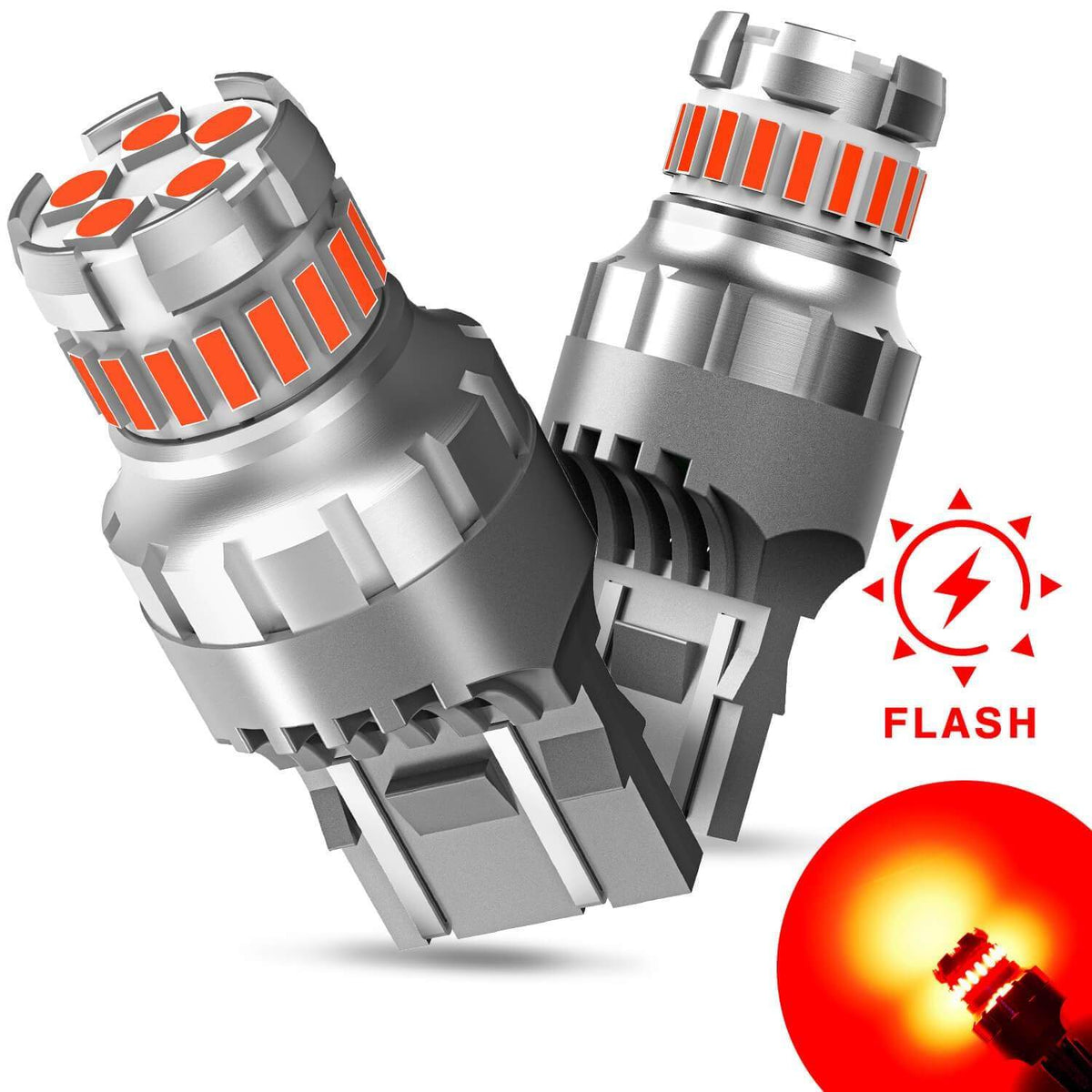 Underground Lighting 7443 7444 Red Brake Light Bulbs, Turn Signal LED W/Built In Resistors No Hyper Flash (Pair - Foto 11