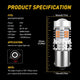 AUXITO 7507 LED Bulbs 2800LM for Turn Signal Lights PY21W BAU15S with Build-in Load Resistor CANBUS Error Free