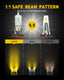 AUXITO 9145/9140/H10 LED Fog Light Bulbs 3000K Golden Yellow 30W 6000 Lumens Per Pair