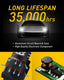 AUXITO Brilliant Red 7440 7443 7444 W21W T20 for Brake Light, Tail Light 14-SMD 3030 Chipsets LED Bulbs,Pack of 2