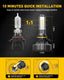 AUXITO Fanless 9005/HB3 LED High&Low Beam Forward Lighting, and also for Fanless H10/9145/9140 LED Fog Light Bulbs