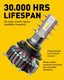 AUXITO Fanless 9005/HB3 LED High&Low Beam Forward Lighting, and also for Fanless H10/9145/9140 LED Fog Light Bulbs