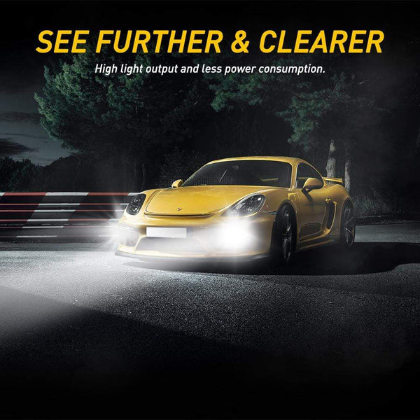 AUXITO H11 H8 H9 100W LED White High Power No Polarity Fog Light Conversion DRL Bulbs 6000K