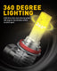 AUXITO H11 H8 LED Fog Light Bulb Fanless, 40W Golden Yellow, CSP LED Chips