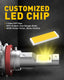 AUXITO H11 H8 LED Fog Light Bulb Fanless, 40W Golden Yellow, CSP LED Chips