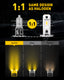 AUXITO H3 LED Fog Light Bulbs with 8 CSP chips 3000K Amber Yellow
