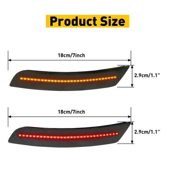 AUXITO Smoked LED Side Marker Lights Compatible with 16-21 Chevy Camaro Front & Rear Bumper LED Side markers Amber Red, Pack of 4