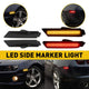 AUXITO Smoked Lens LED Side Marker Lights Front Rear Bumper Sidemarker Lamps Compatible with 10-15 Chevy Camaro Red Amber - Pack of 4