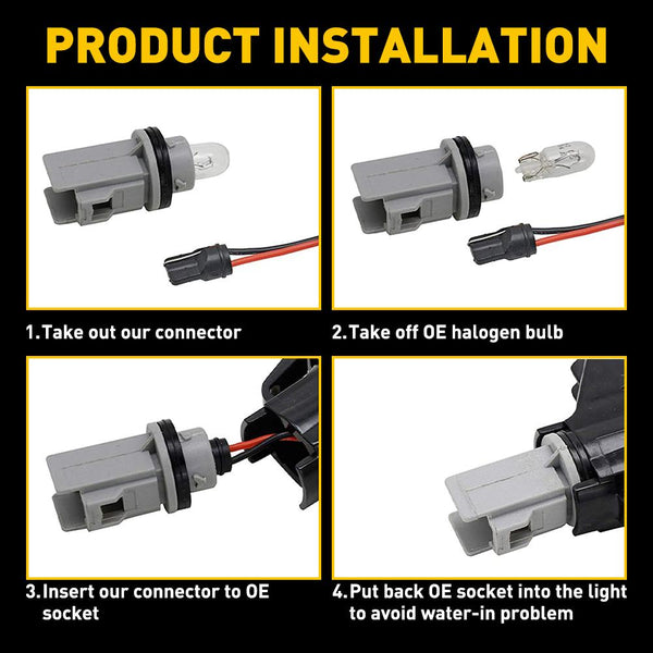 AUXITO Smoked Lens LED Side Marker Lights Front Rear Bumper Sidemarker Lamps Compatible with 10-15 Chevy Camaro Red Amber - Pack of 4