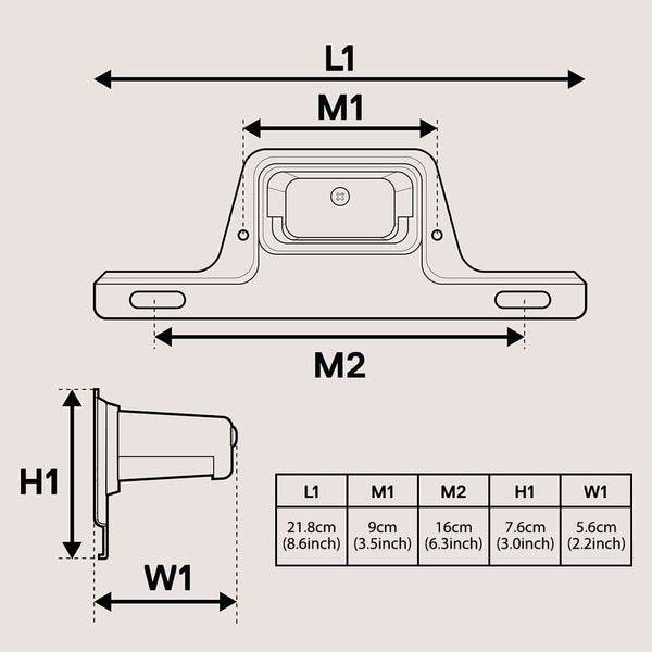 Black Bracket-Mount LED License Plate Light for RV Trailer UTV ATV Truck